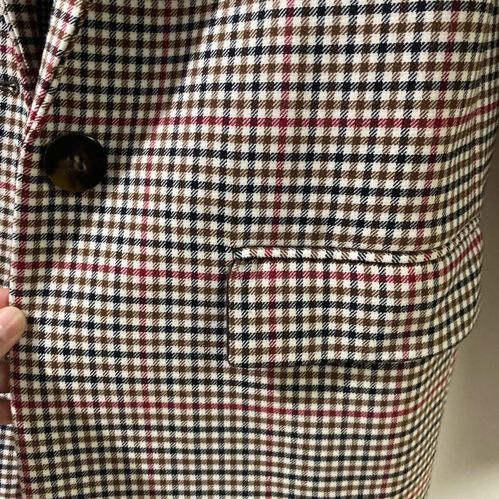 Massimo Dutti Checkered Blazer Jacket Size 38 - Picture 9 of 12